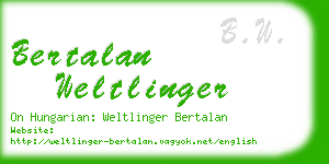 bertalan weltlinger business card